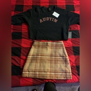 Forever 21 skirt and crop top outfit